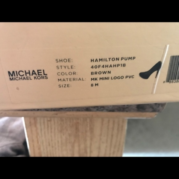 Michael Kors | Signature MK Monogrammed Brown Hamilton Platform Pumps | Size 8 - Picture 7 of 8